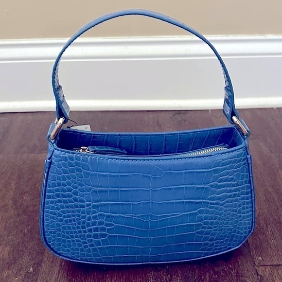 Abercrombie & Fitch- Blue Croc-Embossed small Handbag-NEW - Picture 2 of 11